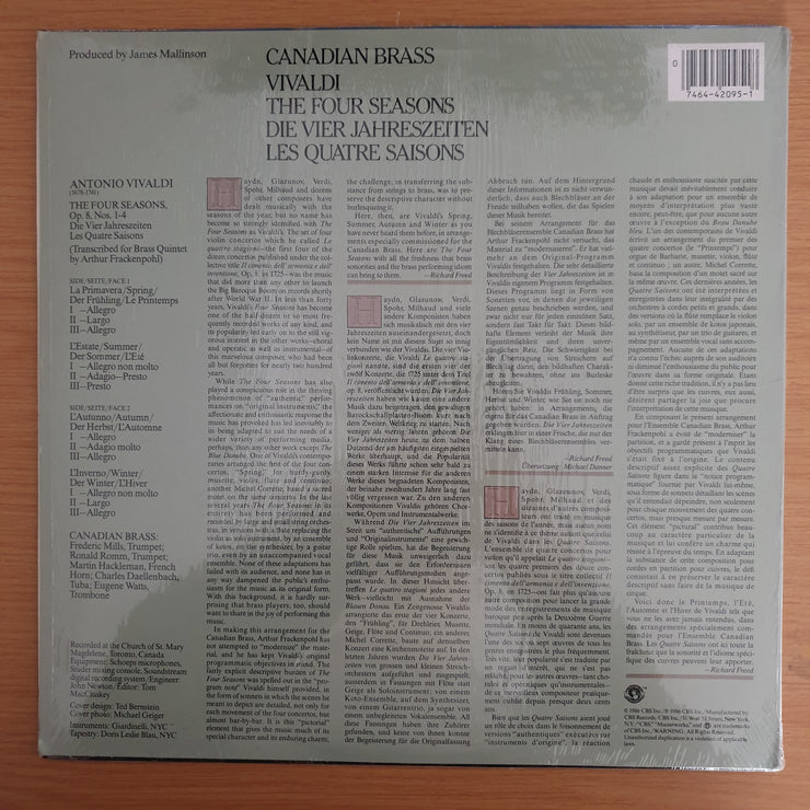 Vivaldi – The Four Seasons - The Canadian Brass, - Vinyl LP Record (VG+)