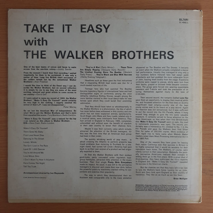 The Walker Brothers ‎– Take It Easy With The Walker Brothers  - Vinyl LP Record (VG)