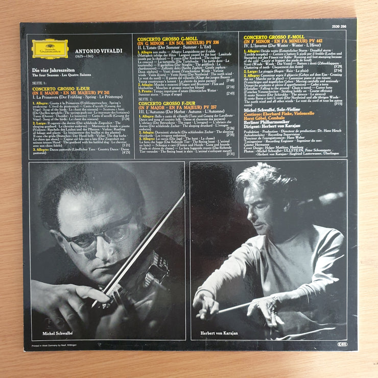 Vivaldi - The Four Seasons -  Michel Schwalbé • Berliner Philharmoniker • Herbert von Karajan – Vinyl LP Record (VG+)