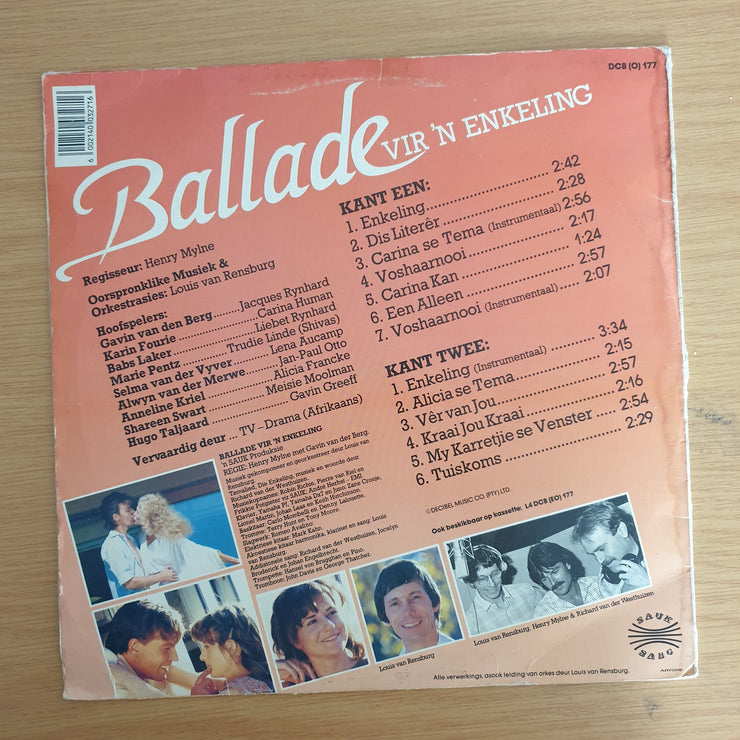 Ballade Vir ‘n Enkeling - Louis van Rensburg  - Vinyl LP Record (VG)