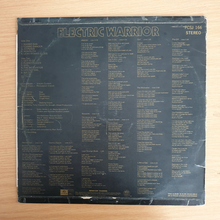 T. Rex – Electric Warrior  - Vinyl LP Record  (VG-)