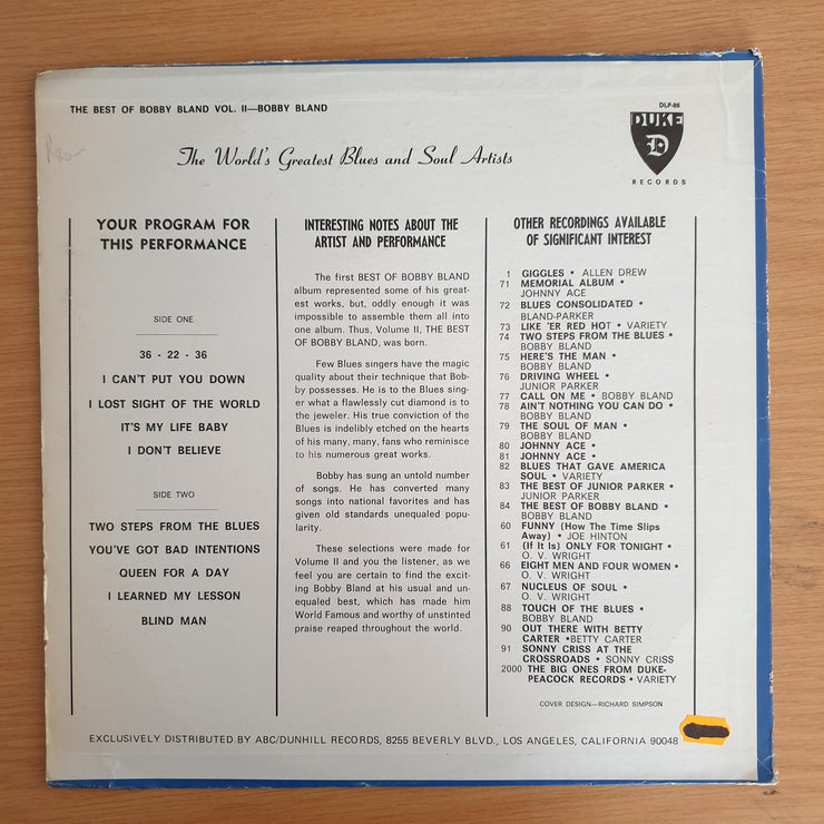 Bobby Bland – Best Of Bobby Bland Vol. II – Vinyl LP Record  (VG+)