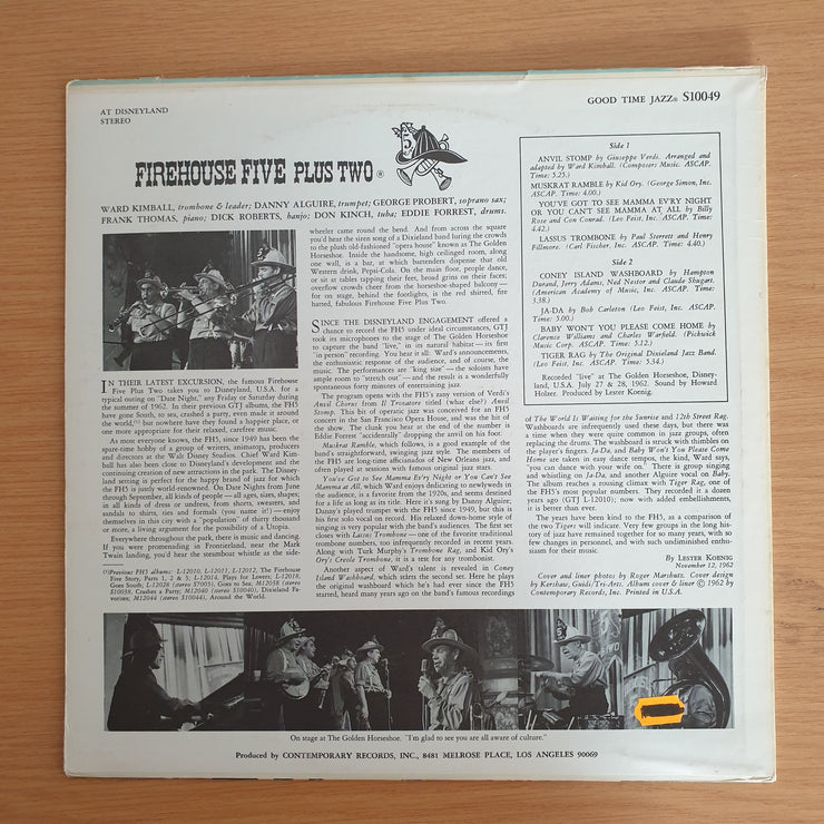 Firehouse Five Plus Two – At Disneyland - Vinyl LP Record  (VG+)