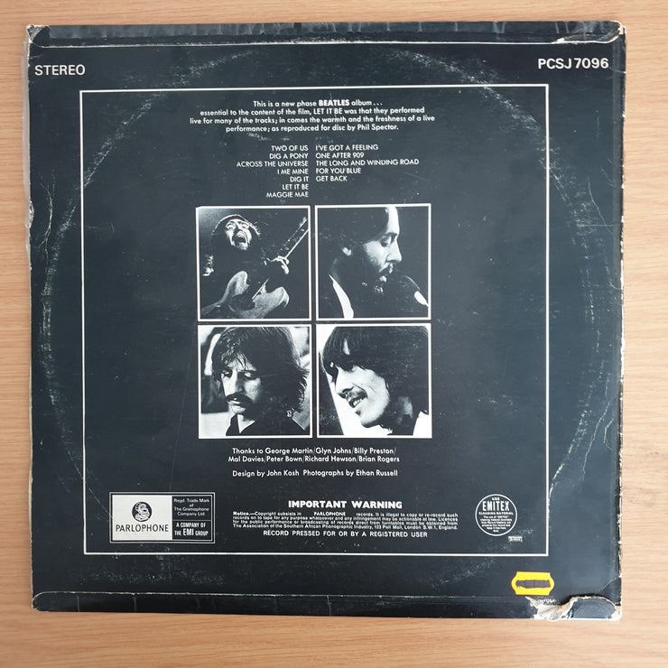 The Beatles ‎– Let It Be (SA) - Vinyl LP Record - Very-Good+ Quality (VG+)