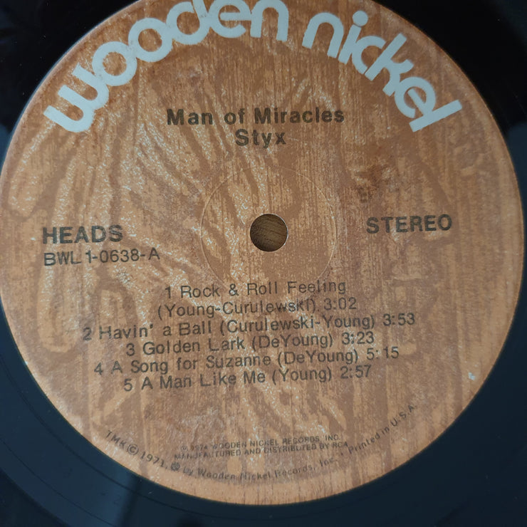 Styx – Man Of Miracles ‎- Vinyl LP Record (VG+)