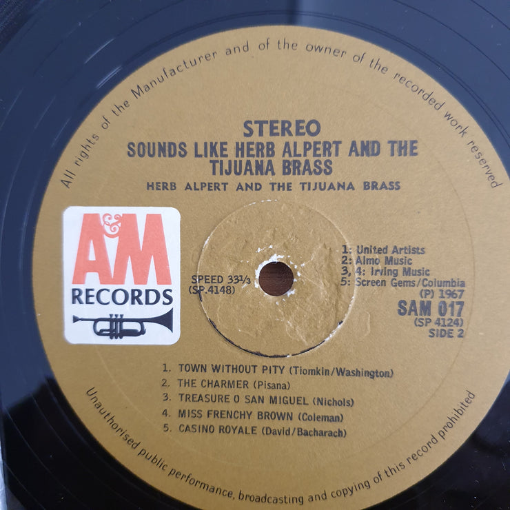 Herb Alpert - Sounds Like Herb Alpert and the Tijuana Brass - Casino Royale ‎- Vinyl LP Record (VG+)