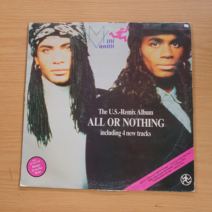 Milli Vanilli - All Or Nothing - The US Remix Album – Vinyl LP Record (VG+)
