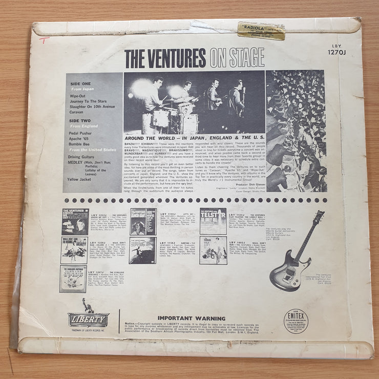 The Ventures – On Stage - Vinyl LP Record  (G+)