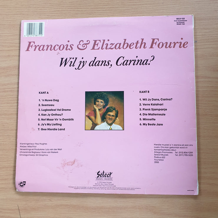 Francois & Elizabeth Fourie - Wil jy Dans Carina - Vinyl LP Record (VG+)