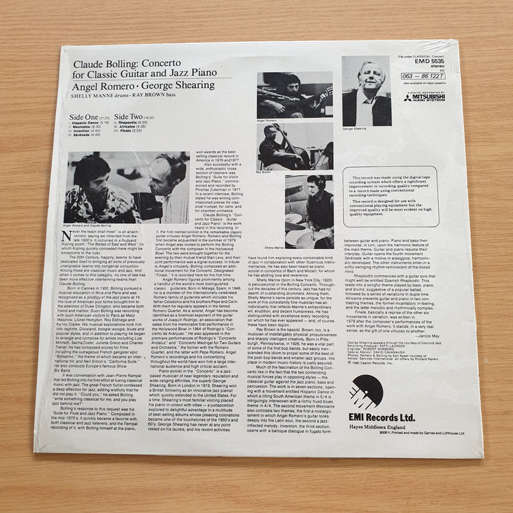 Claude Bolling, Angel Romero · George Shearing, Shelly Manne · Ray Brown – Concerto For Classic Guitar And Jazz Piano –  Vinyl LP Record (VG+)