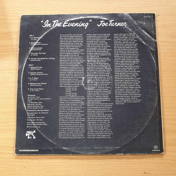 Joe Turner – In The Evening – Vinyl LP Record (VG+)