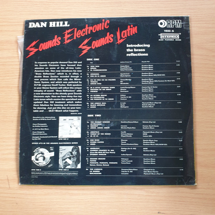 Dan Hill - Sounds Latin with Poster- Vinyl LP Record  (VG+)
