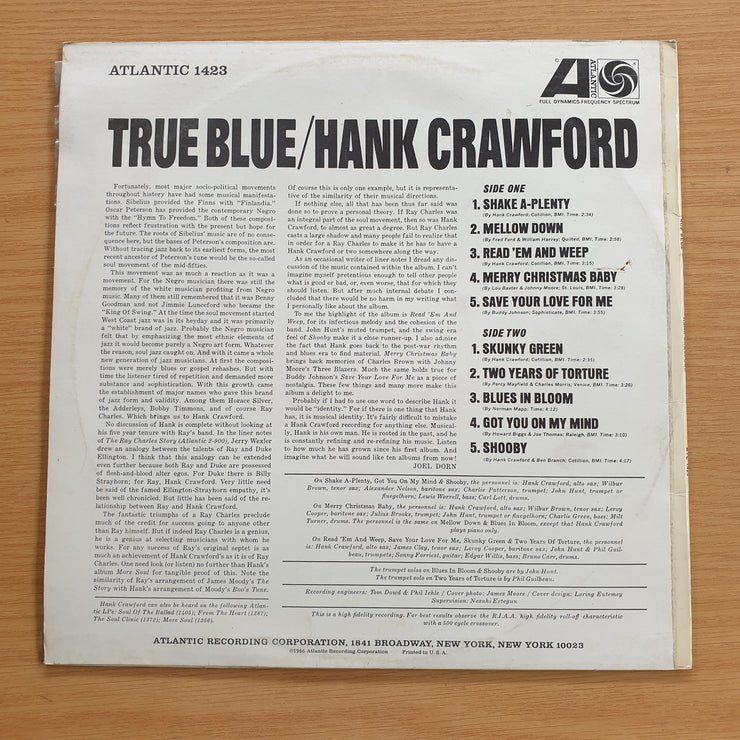 Hank Crawford - True Blue  - Vinyl LP Record  (VG+)