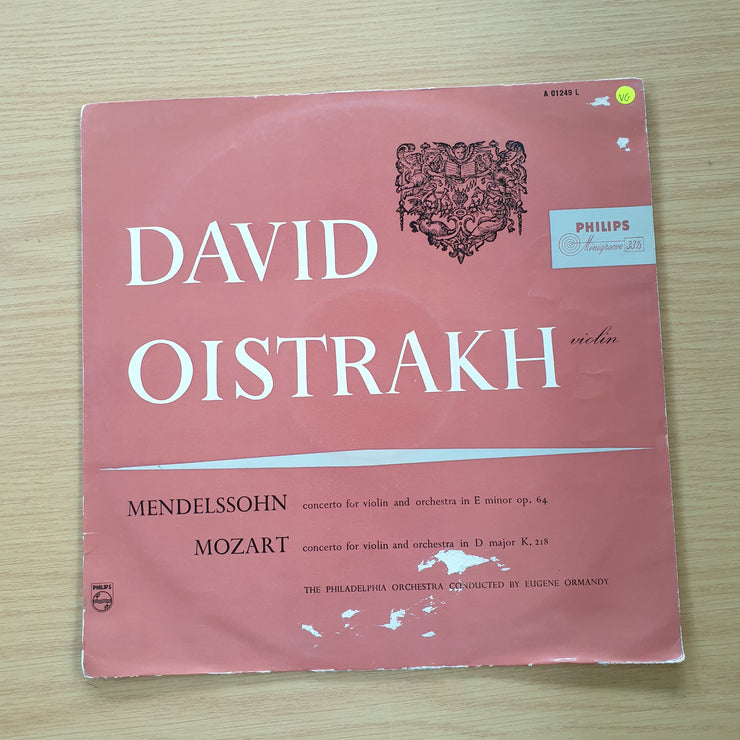 David Oistrakh - The Philadelphia Orchestra, Eugene Ormandy - Mendelssohn/ Mozart – Violin -  Vinyl LP Record  (VG)