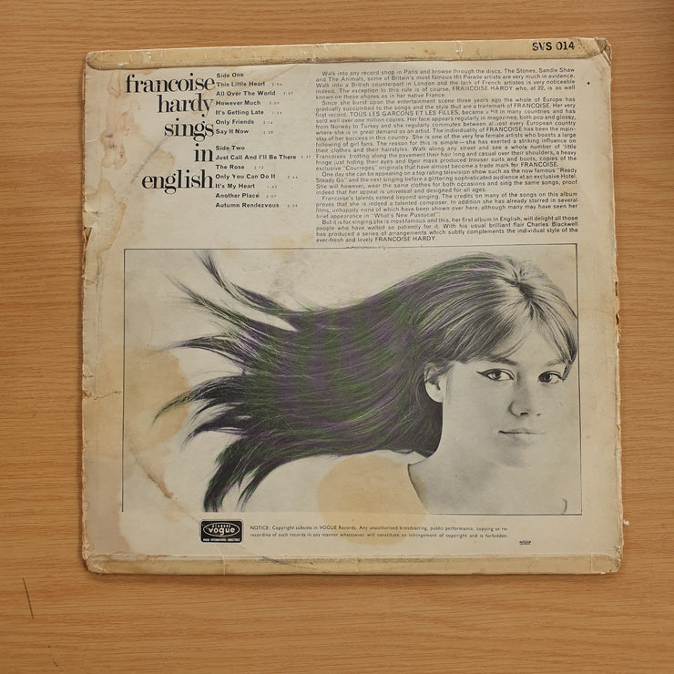 Francoise Hardy Sings In English - Vinyl LP Record  (G+)