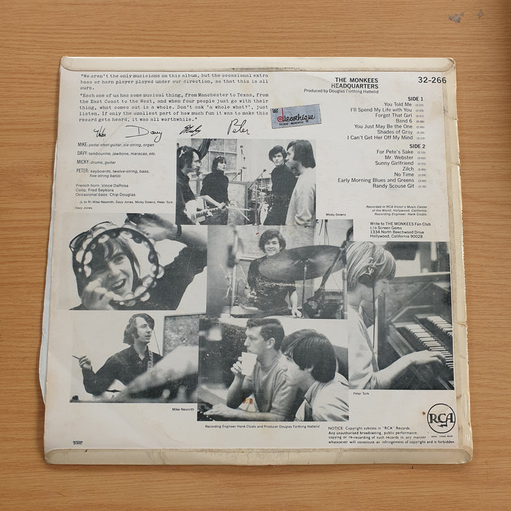 The Monkees – Headquarters - Vinyl LP Record  (VG)