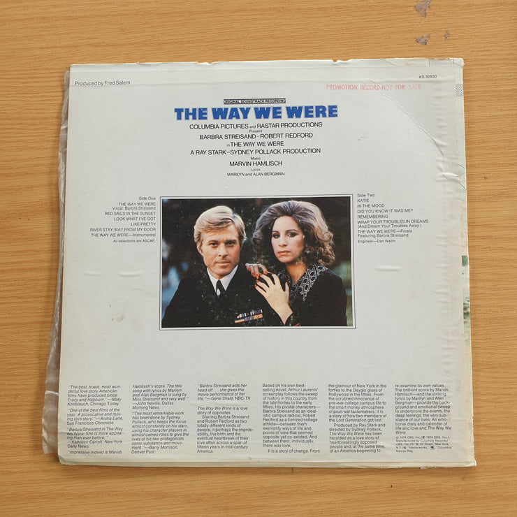 The Way We Were - Original Soundtrack Recording - Marvin Hamlisch - Vinyl LP Record - Very-Good+ Quality (VG+) (verygoodplus)