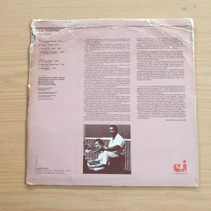 Cat Anderson – Cat Speaks ‎– Vinyl LP Record  (Fair)