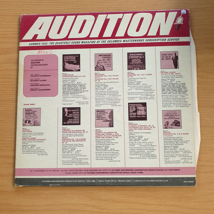 Audition - Summer 1965 - Columbia Masterworks  - Vinyl LP Record (VG+)