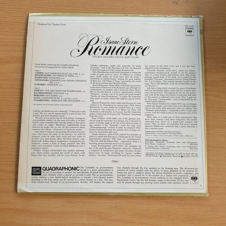 Isaac Stern – Romance - Quadraphonic  - Vinyl LP Record (VG+)
