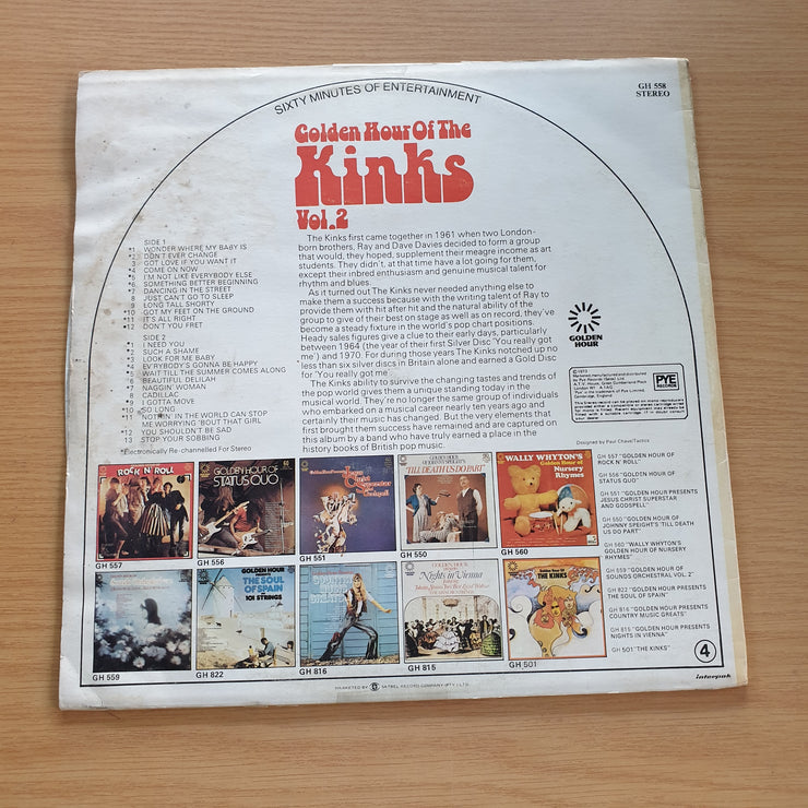 The Kinks ‎– Golden Hour Of The Kinks Vol. 2 – Vinyl LP Record (VG+)