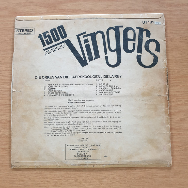 1500 Vingers - Orkes Van Die Laerskool Genl De La Rey - Vinyl LP Record  (VG)
