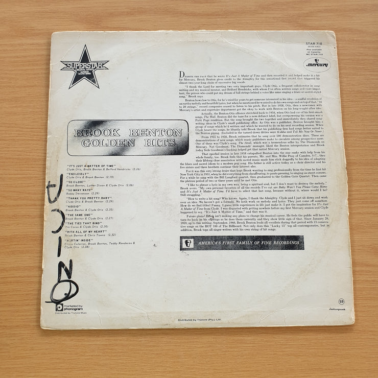 Brook Benton Golden Hits  - Vinyl LP Record  (VG)