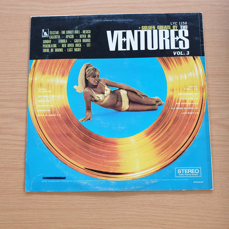 The Ventures ‎– Golden Greats By The Ventures Vol 3 - Vinyl LP Record  (VG-) (minus)