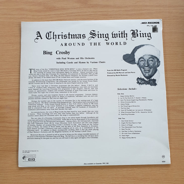 Bing Crosby - A Christmas Sing With Bing - Vinyl LP Record  (VG-) (minus)