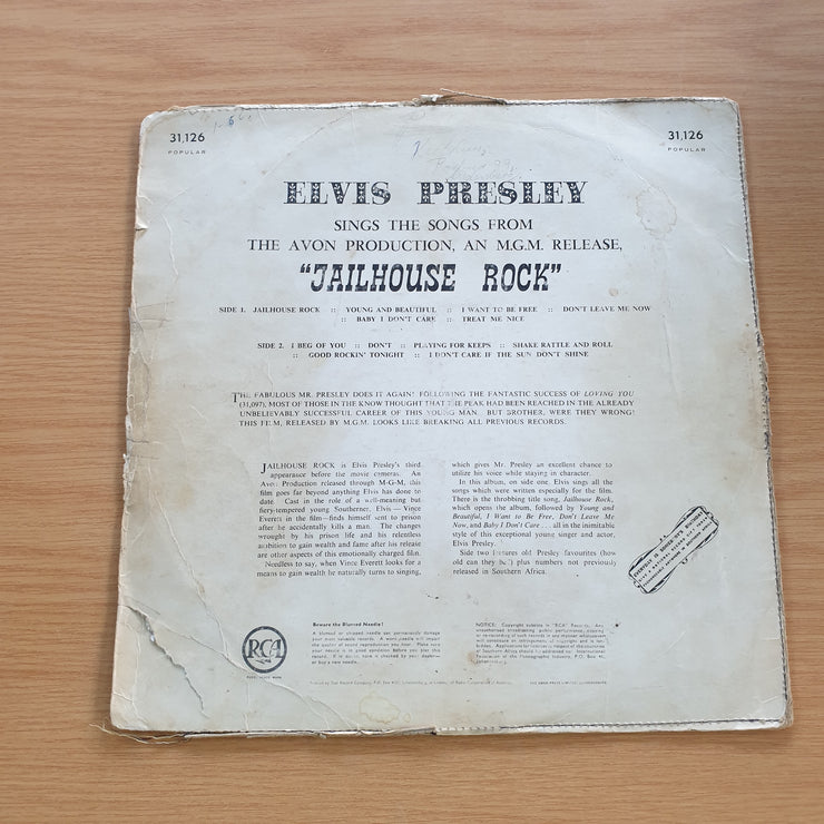 Elvis Presley – Jailhouse Rock - Vinyl LP Record   (Fair)
