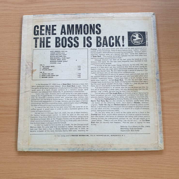 Gene Ammons – The Boss Is Back!  - Vinyl LP Record  (G+) (gplus)