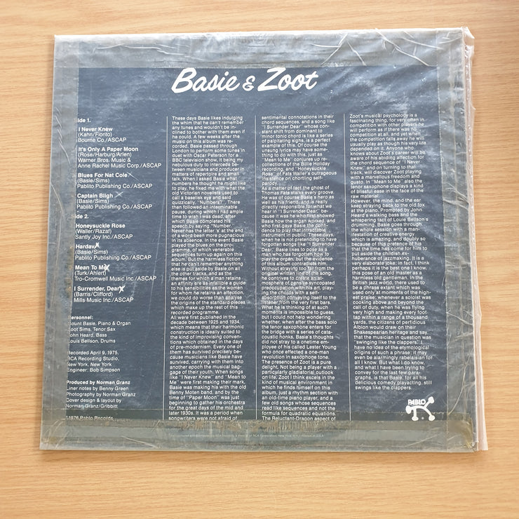 Basie & Zoot – Basie & Zoot  - Vinyl LP Record  (G+) (gplus)