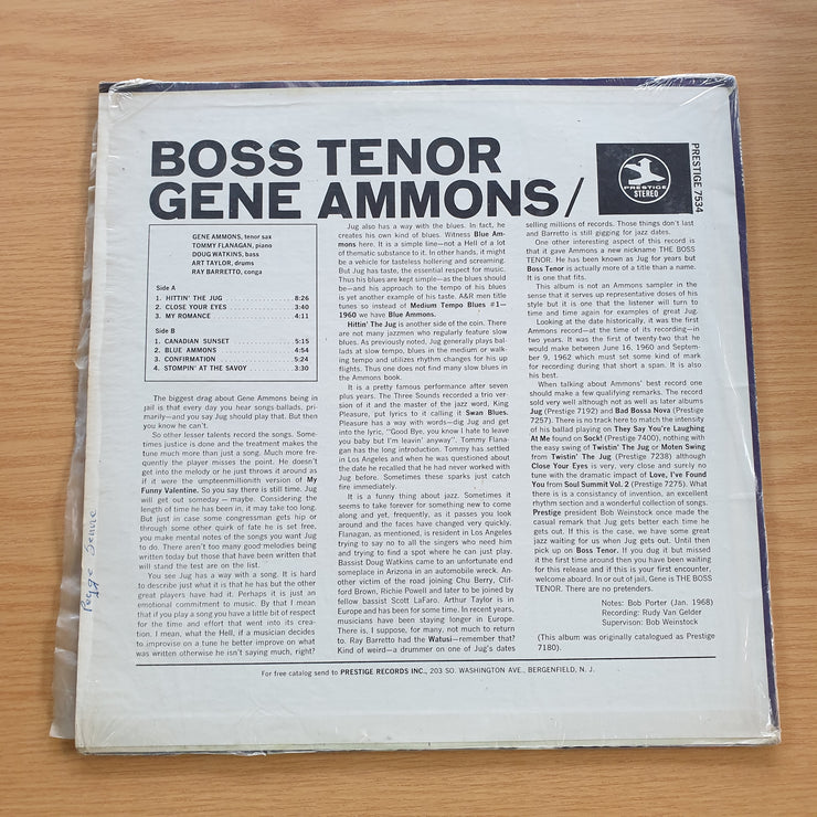 Gene Ammons – Boss Tenor - Vinyl LP Record  -  (G)