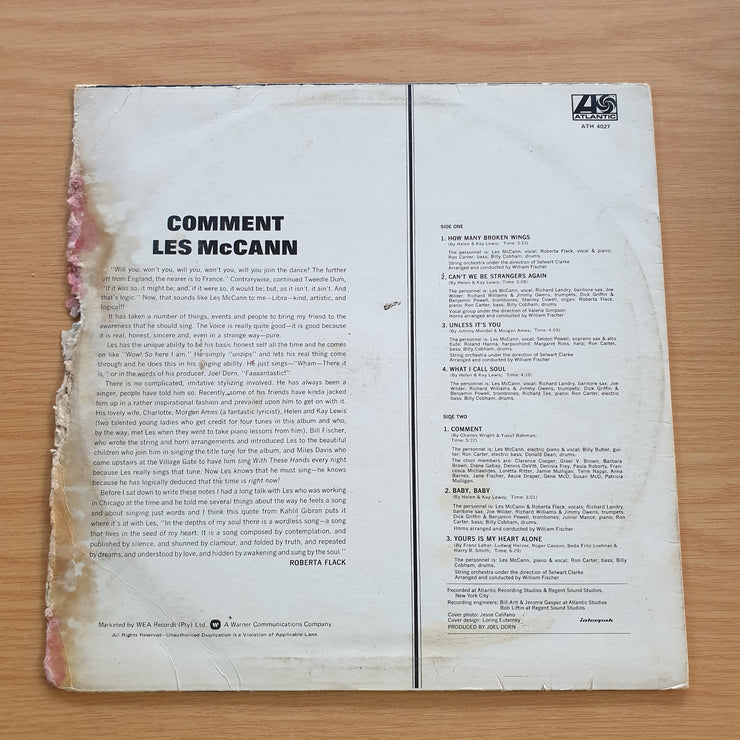 Les McCann – Comment  - Vinyl LP Record - Very-Good- Quality (VG-) (minus)