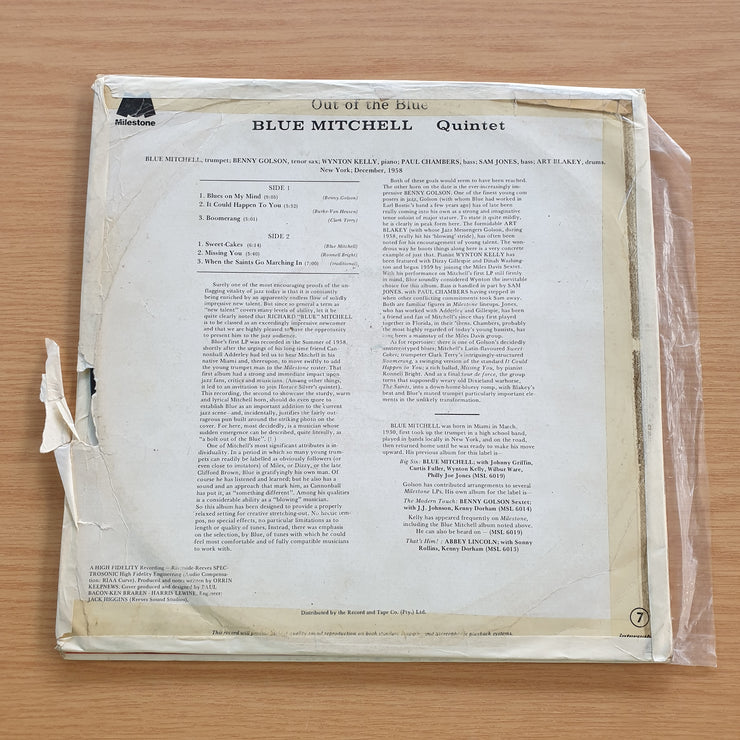 Blue Mitchell – Out Of The Blue – Vinyl LP Record - Good+ Quality (G+) (gplus)