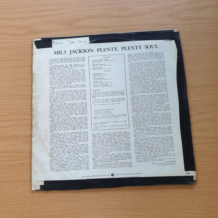 Milt Jackson – Plenty, Plenty Soul – Vinyl LP Record (G+) (gplus)