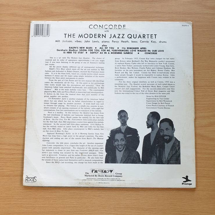 The Modern Jazz Quartet - Concorde - Vinyl LP Record (VG)  (verry)