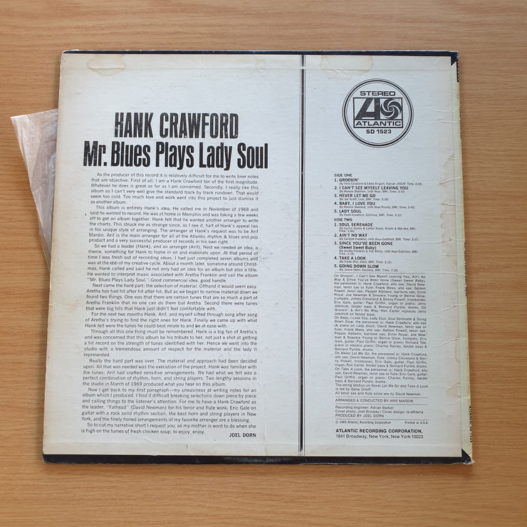 Hank Crawford – Mr. Blues Plays Lady Soul - Vinyl LP Record (VG)  (verry)