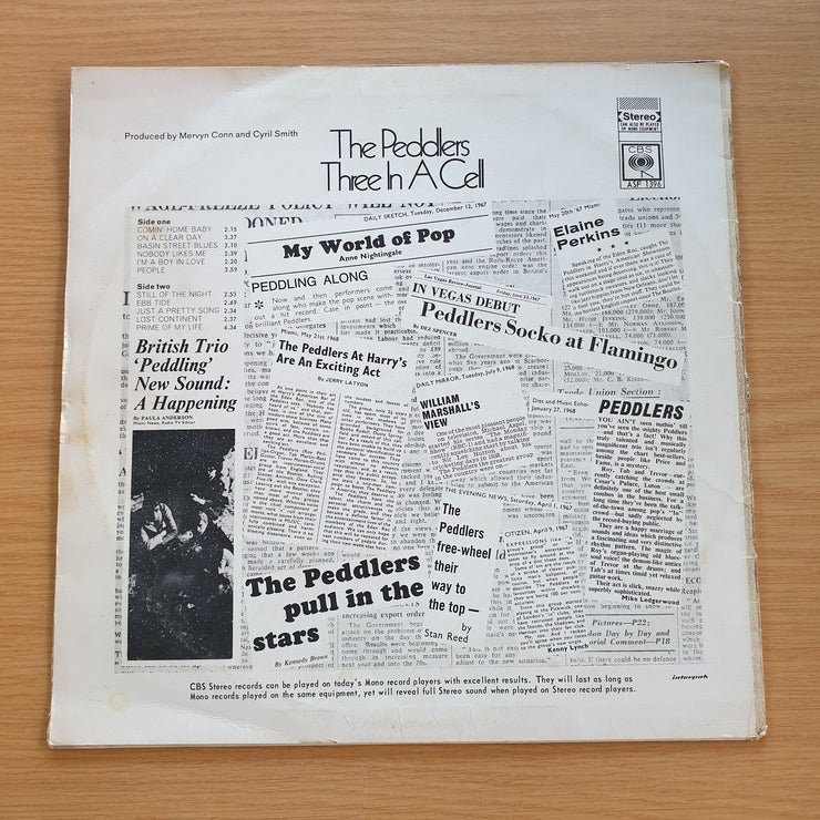 The Peddlers ‎– Three In A Cell - Vinyl LP Record (VG-) (minus)