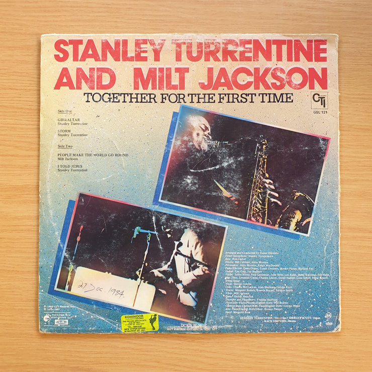 Stanlet Turrentine and Milt Jackson - Together for the First Time - Vinyl LP Record (VG)  (verry)