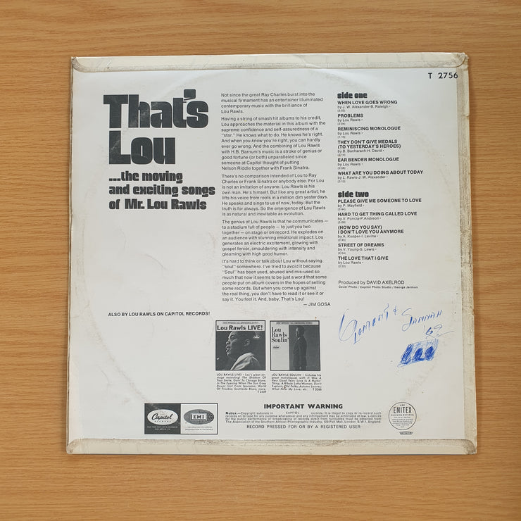 Lou Rawls – That's Lou - Vinyl LP Record  (VG+)