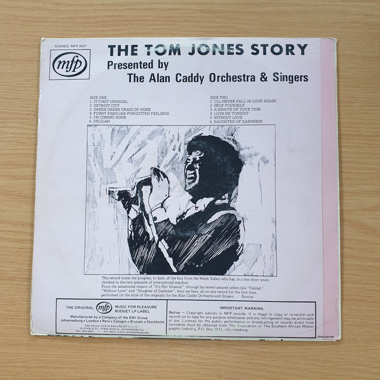 The Tom Jones Story Presented by The Alan Gaddy Orchestra  - Vinyl LP Record - Opened  - Very-Good- Quality (VG-)