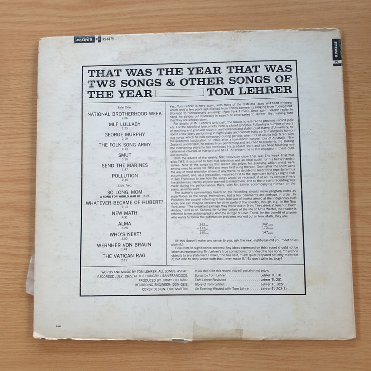 Tom Lehrer ‎– That Was The Year That Was - Vinyl LP Record  (VG+)