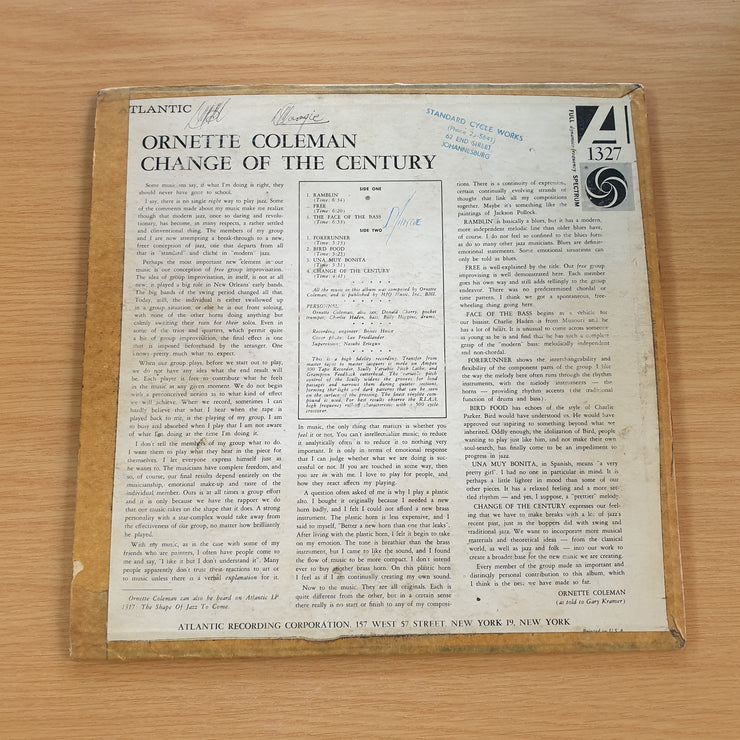 Ornette Coleman – Change Of The Century  - Vinyl LP Record -  (G+) (SCD)