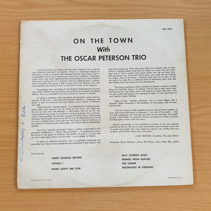 The Oscar Peterson Trio – On The Town With The Oscar Peterson Trio - Vinyl LP Record (VG+) (SCD)