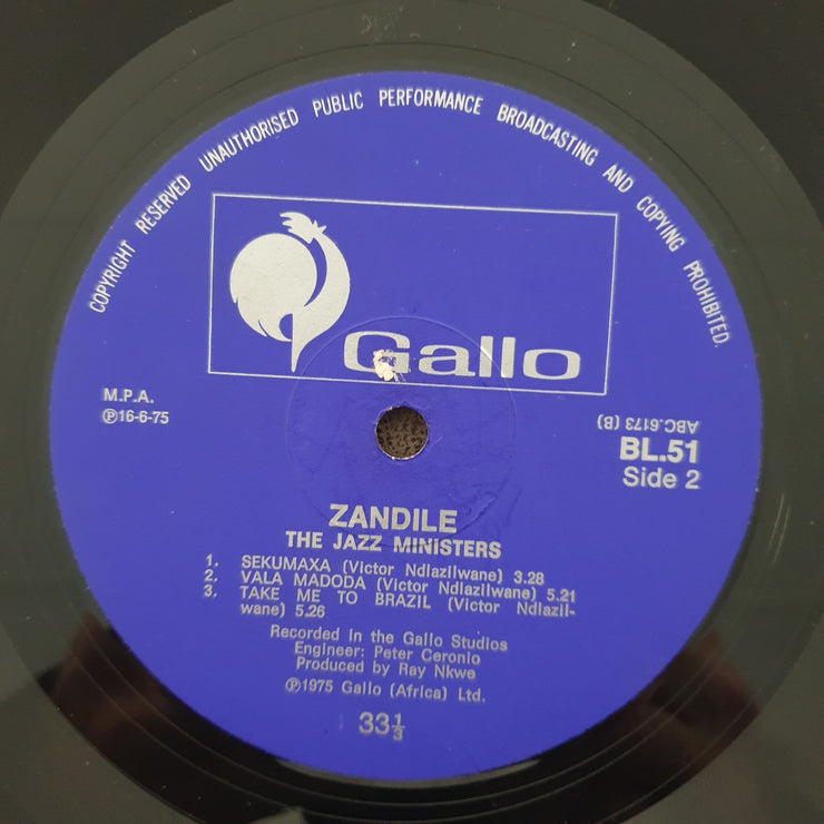 The Jazz Ministers – Zandile - Vinyl LP Record (VG)