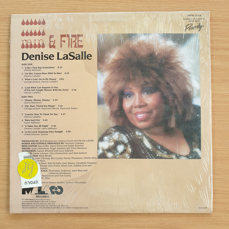 Denise LaSalle – Rain & Fire –  Vinyl LP Record (VG++)