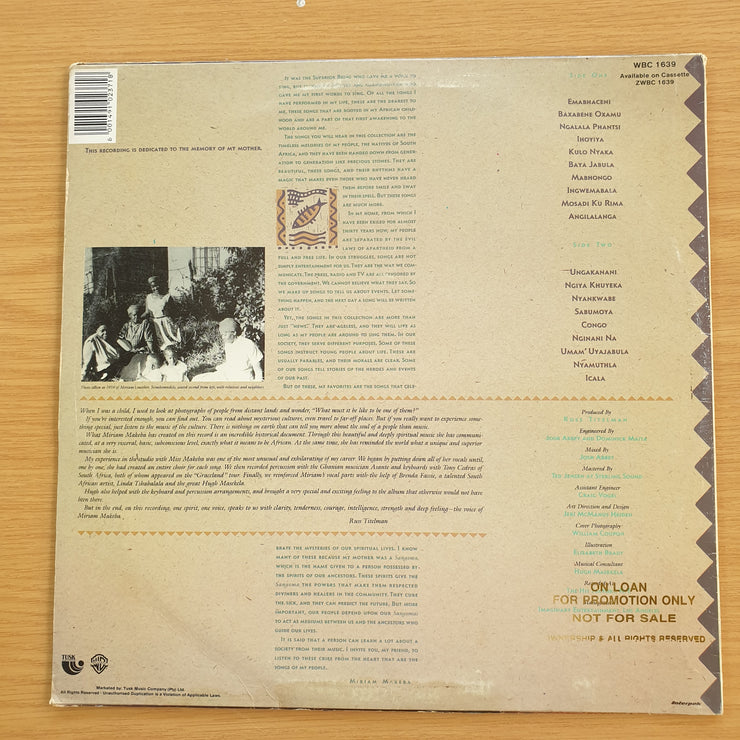 Miriam Makeba – Sangoma –  Vinyl LP Record (VG+)