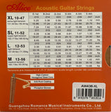 Alice Pro Strings - AW436 - Extra Light Acoustic Guitar Strings XL (0.010/0.047) (In Stock)