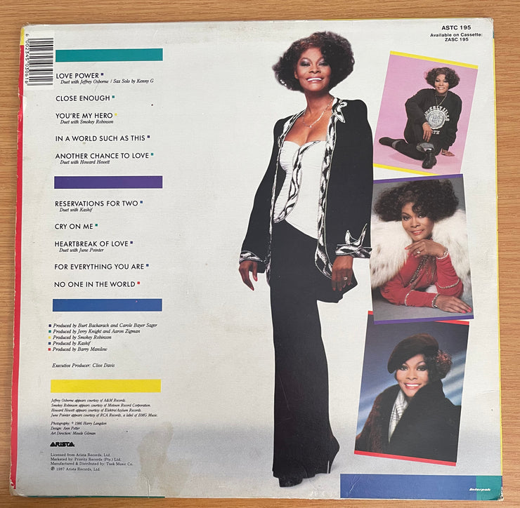 Dionne Warwick ‎– Reservations For Two  - Vinyl LP Record (with original lyrics sheet) - Very-Good+ Quality (VG+) - C-Plan Audio